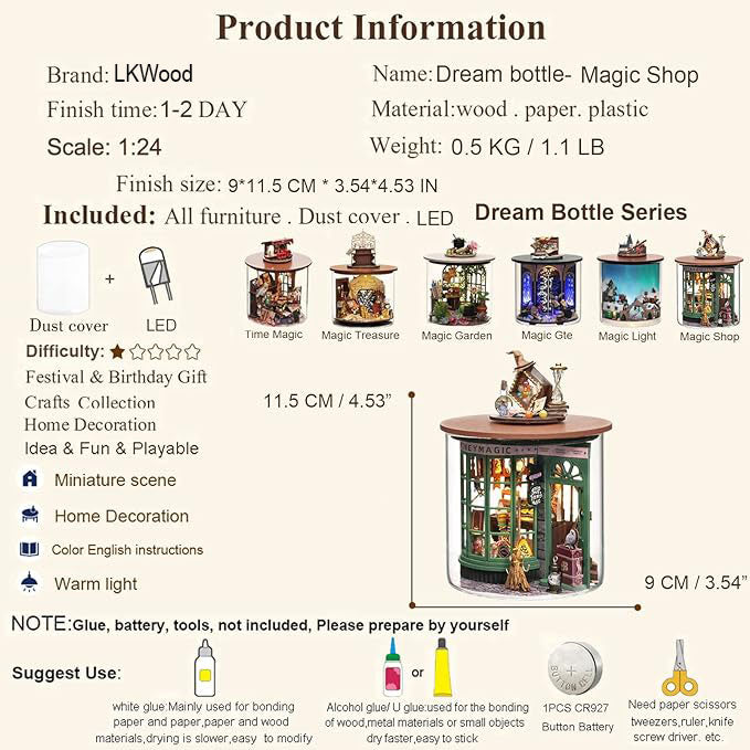 Magic Shop DIY Miniature Kit | LKWood (Dust Cover Included)